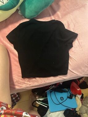 Black Beverly Hills Graphic Crop Top